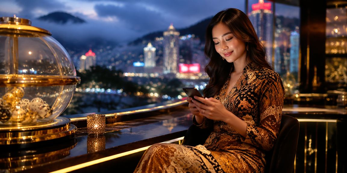 Suasana loteri Genting Highlands dengan corak batik Malaysia menggambarkan hiburan bertanggungjawab